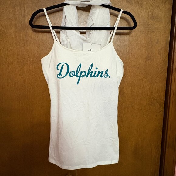 NFL Miami Dolphins "Double Team" Cami Top W/ Mesh Overlay - Size: Medium - NWT - Picture 3 of 16